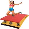120 * 60cm Hardwood Gymnastics Spring Board with Crash Mats, Pro Curved Spring Board Durable Arts Springboard for Sports Club, Martial Arts, Adult/Teen/Child, Red view 1