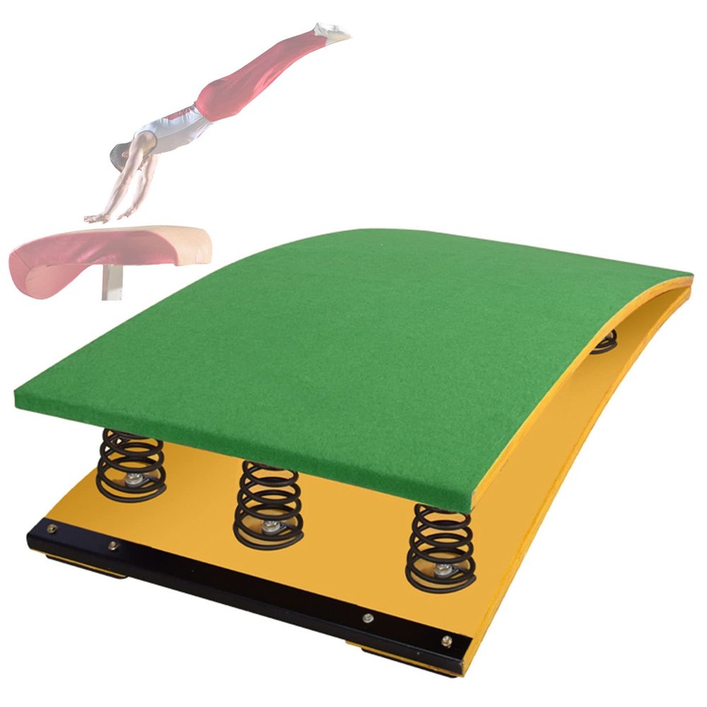 Heavy Duty Gymnastic Springboard - Adult Teens Gymnastic Hardwood Spring Board with Soft Carpet & Non Slip Rubber Mat, Competition Professional Grade