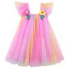 AGQT Baby Girls Tulle Tutu Dress Sleeveless Infant Tutu Dresses Birthday Party Holiday Wedding Layered Lace Mini Layers Dress with Cartoon Flower Haixia-Red Size 6-12 Months view 1