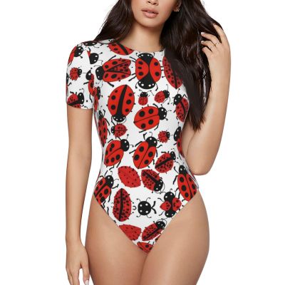 YYHWHJDE Women'S Tight Fit Onesie Xx-Large Soften Crew Neck Short Sleeves Adults Ladybugs Pattern Infinite Speckled Pattern