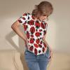 YYHWHJDE Women'S Tight Fit Onesie Xx-Large Soften Crew Neck Short Sleeves Adults Ladybugs Pattern Infinite Speckled Pattern view 4