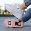 kydjfkd Shoes with Wheels for Boys Girls Roller Skates, 2 in 1 Multi-Purpose Children's Shoes, 2 Wheels Skateboard Shoes, Running Shoes, Gymnastics Trainers-C||42 EU view 3