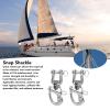 WOOXGEHM 2PCS Swivel Eye Snap Shackle, High Strength 316 Stainless Steel Universal Snap Shackle with Swivel Hole for Sailboat Rigging, Halyards, Hardware(128mm) view 2