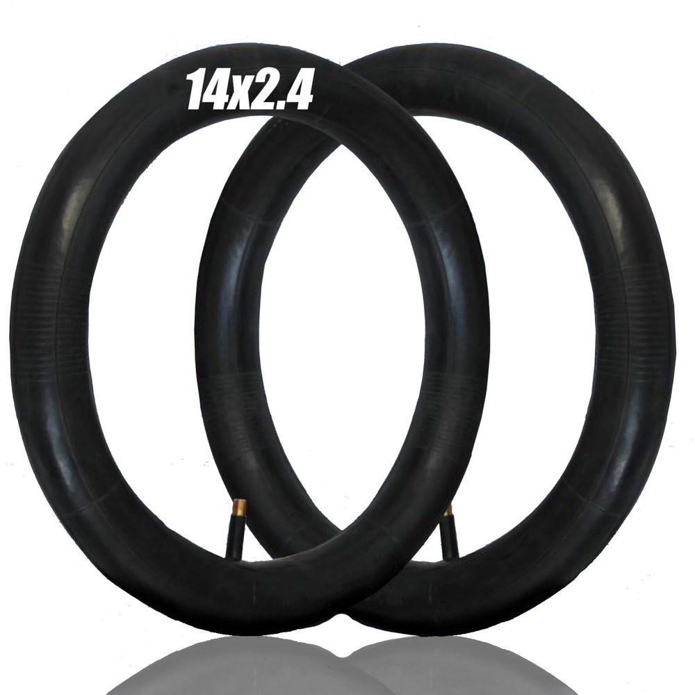 2 Pack 14 Inch Bike Tubes,14 * 1.75/1.95/2.125/2.4 Inner Tube with 32mm Schrader Valve and Installation Accessories(14x2.4)