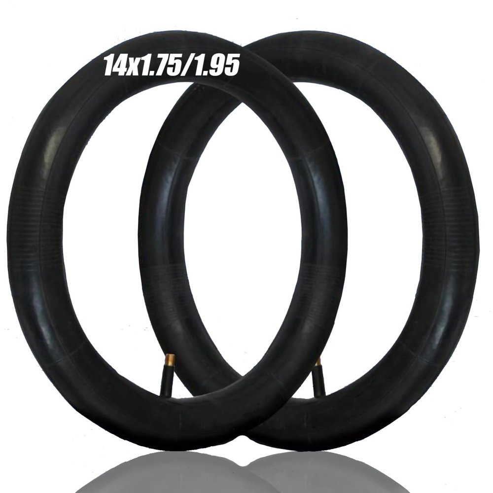 2 Pack 14 Inch Bike Tubes,14 * 1.75/1.95/2.125/2.4 Inner Tube with 32mm Schrader Valve and Installation Accessories(14x1.75-1.95)