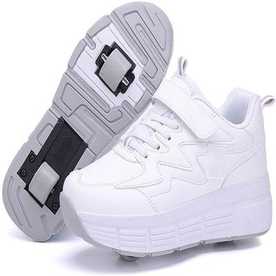 kydjfkd Shoes with Wheels for Boys and Girls, 2 Wheels Roller Skates, Sports Shoes for Adults, 2 in 1 Multifunctional Roller Skates for Gift -B||43 EU, 12