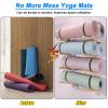 LZMZMQ Wood Yoga Mat Wall Holder 2 3 4 5 6 7 8 9 Tier, Garage Gym Club School Sports Equipment Storage Rack, for Exercise Mat/Foam Roller, Anti-Fall Design (Size : 9 Tier-Hold 18 Mats) view 3