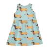 Aflyko Sleeveless Dress Dachshund Hot Dog Fun Blue Summer Party Dance Sundress for Little Girl Stretchy Dresses Beach Holiday Vacation Daily Casual Fun Dress 7-8T view 2
