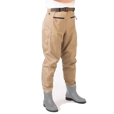TemkIN Mens Fishing Waist Waders, Hunting Wading Pants with Boots 3-Ply Durable & Breathable PVC Nylon Waterproof Waders (Size : 44)