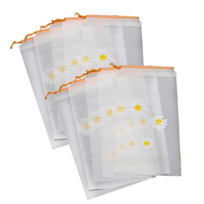 25PCS Frosted Drawstring Bag Shoe Pouch Shoe Bags for Travel Drawstring Packing Bags Floral Luggage Bag Waterproof Packaging Bags