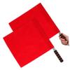 BESPORTBLE 2 Pcs Red Referee Flags with Anti-Slip Handle - Hand Flags for Soccer, Volleyball, Football, and Track Events, Ideal for Referees and Fan Cheering view 1
