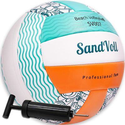 Beach Volleyball for Youth & Adults Official Size 5 Soft Touch Outdoor Volleyball with Air Pump and Marker Lightweight Training Volleyball for Beginners, for Sand, Grass, and Outdoor Play