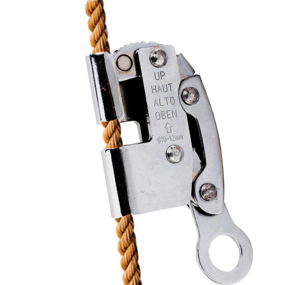Fall Rope Grab, Climbing Ascender Safety Harness with Built in Spring, Safety Rope Grab for Rock Climbing, Tree Arborist, Aerial Work, Fit for 10~12 MM Rope