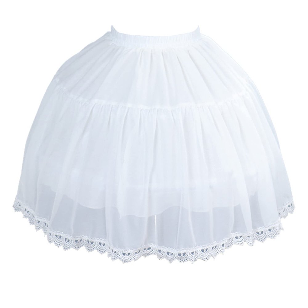 XUYUH Petticoat Crinoline Underskirt Petticoat Cage 2 Hoops Knee Length for Women Girls Bridal Dress Vintage Ball Gown White Hoop Skirt, 45cm