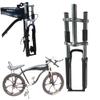 Triple Tree Bicycle Front Suspension Fork 26" and 1 1/8" Headset Combo Double Suspension Fork with Dual Shoulder for Gas Motorized Bike (Black & Silver, Bike Suspension Fork) view 1