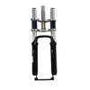 Triple Tree Bicycle Front Suspension Fork 26" and 1 1/8" Headset Combo Double Suspension Fork with Dual Shoulder for Gas Motorized Bike (Black & Silver, Bike Suspension Fork) view 2