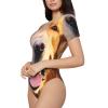 YYHWHJDE Women'S Tight Fit Onesie Large Soften Crew Neck Short Sleeves Adults Lovely Golden Retriever Dog Picture view 2