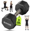 Rubber Coated Dumbbell - No Roll Design Easy-Grip Steel Knurled Handle, Weights Dumbbells Set for Strength Training - Ideal Weights Set for Home Gym - 10-60 LBS SOLD INDIVIDUALLY view 1