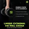 Rubber Coated Dumbbell - No Roll Design Easy-Grip Steel Knurled Handle, Weights Dumbbells Set for Strength Training - Ideal Weights Set for Home Gym - 10-60 LBS SOLD INDIVIDUALLY view 2