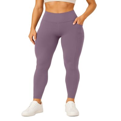 Conceited Gym Leggings for Women Plus Size - Tummy Control - High Waist - Pockets - Workout - Yoga - - Lavender - XX-Large