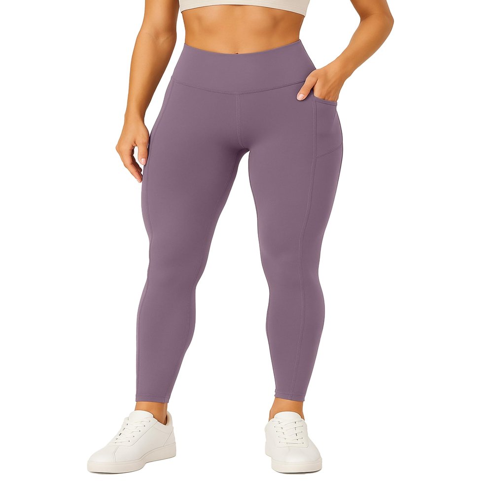 Conceited Gym Leggings for Women Plus Size - Tummy Control - High Waist - Pockets - Workout - Yoga - - Lavender - XX-Large