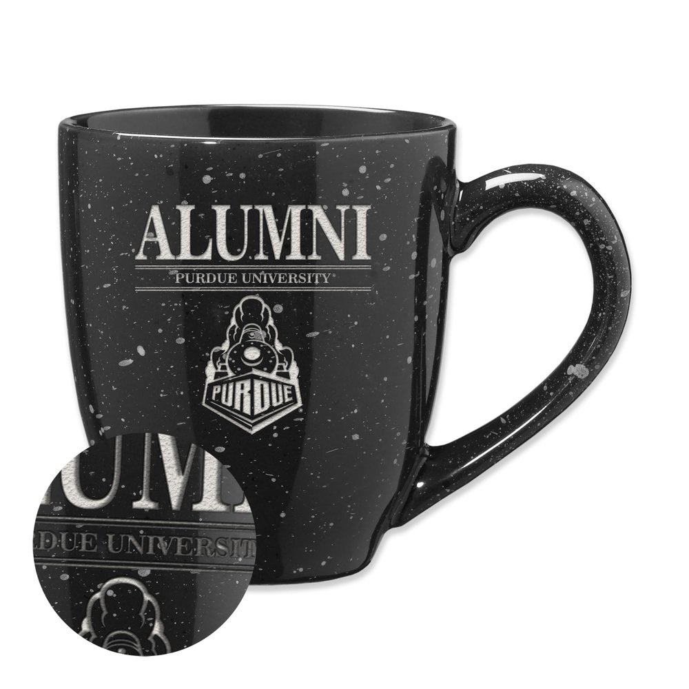 Rico Industries NCAA Purdue Boilermakers Alumni 16 oz Team Color Laser Engraved Speckled Ceramic Coffee Mug