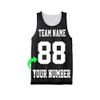 Custom Basketball Jersey Personalization, Add Name and Number (US, Alpha, X-Small, Regular, Regular, Black) view 2
