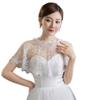 YS0911 Women Floral Lace Shawl Wrap Wedding Bridal Cover Up Tulle Shrug Cape Shawl Wraps For Women Warm, Black view 3