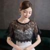 YS0911 Women Floral Lace Shawl Wrap Wedding Bridal Cover Up Tulle Shrug Cape Shawl Wraps For Women Warm, Black view 4