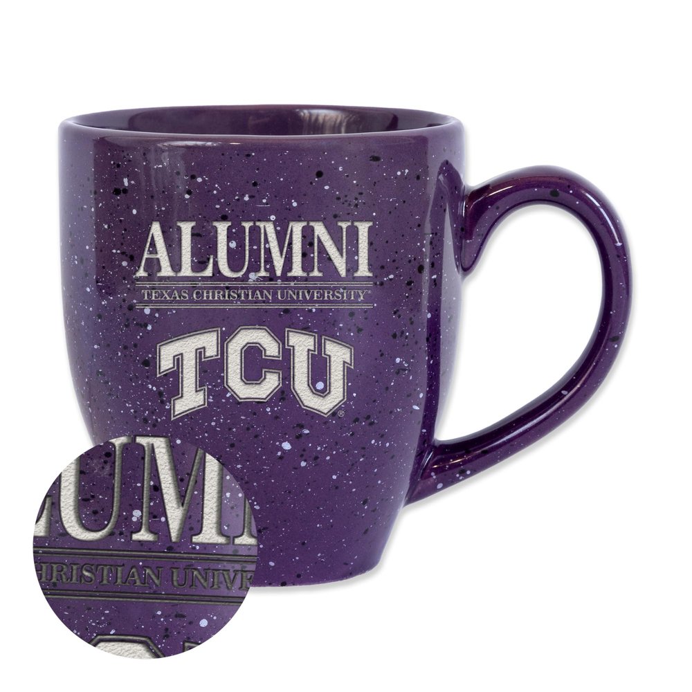 Rico Industries NCAA TCU Horned Frogs Alumni 16 oz Team Color Laser Engraved Ceramic Coffee Mug