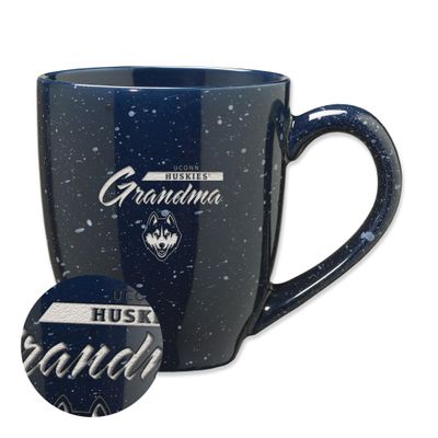 Rico Industries NCAA Connecticut Huskies - UCONN Grandma 16 oz Team Color Laser Engraved Speckled Ceramic Coffee Mug