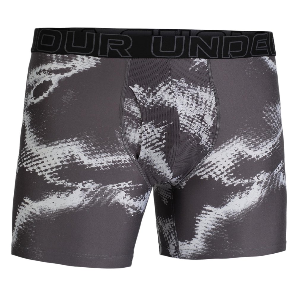 Under Armour Men's Performance Tech Print 6" Boxer Briefs Halo Grey X-Large