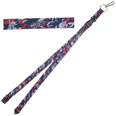 aminco MLB Breakaway Safety Lanyard Team Color Camo with Detachachable Key Ring, Clasp (Los Angeles Dodgers)