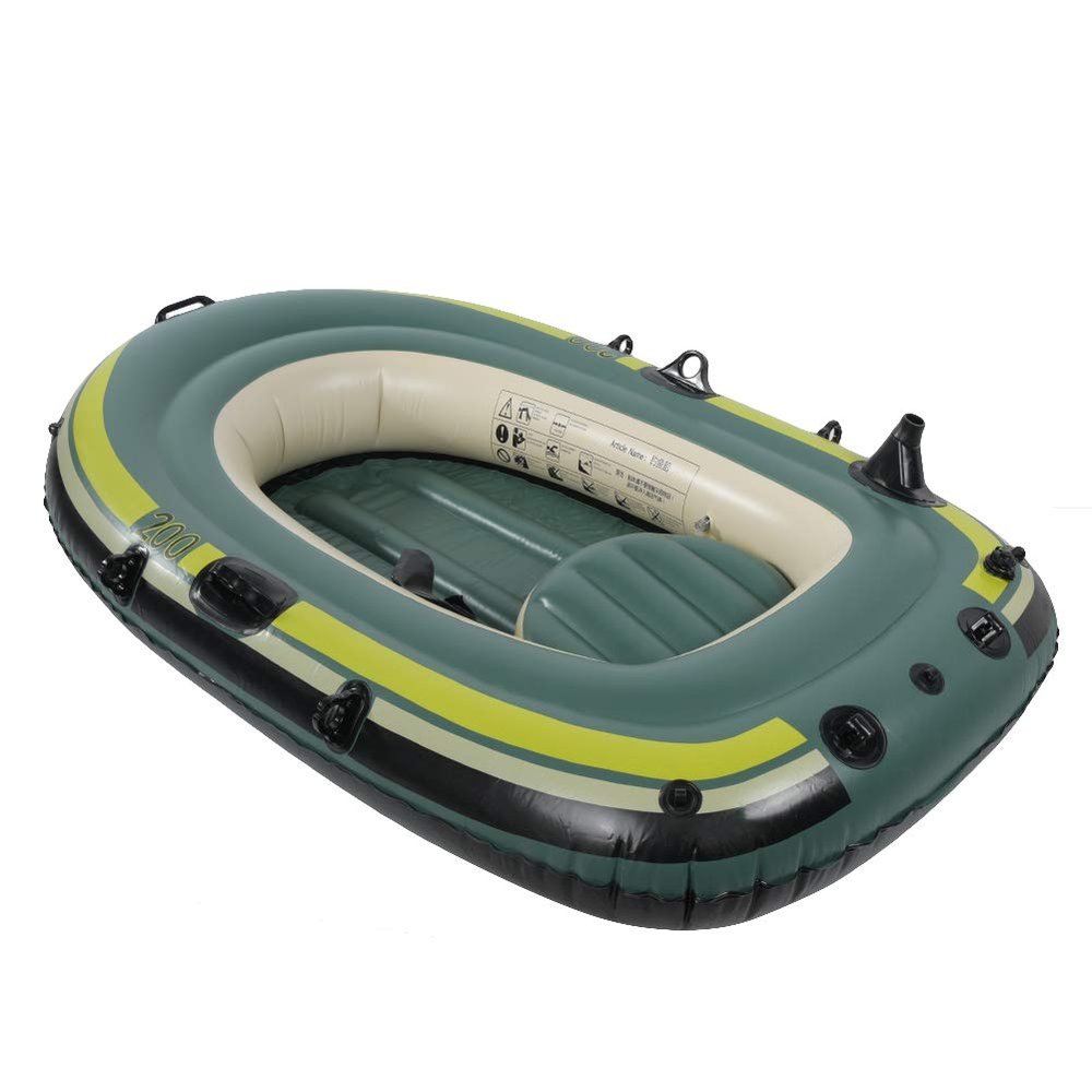 3 Person Inflatable Boat Inflatable Boats for Adults Heavy Duty 453316 Green PVC Inflatable Two Person Rowing Boat Fishing Drifting Diving Tool