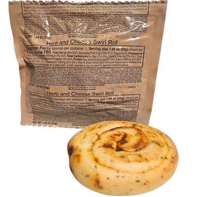MRE (Meal Ready to Eat) BREADS - Authentic USGI US Military Ration Components - Many Bread Options to Choose from - Available in 3,6,12,24,48 and 100 Packs (24, Italian Herb and Cheese Roll)