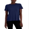 Alfani Womens Crewneck T-Shirt Modern Navy S view 1