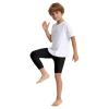 OEBLD Single Leg 3/4 Compression Tights, Unisex Sports Compression Pants, One Leg Basketball Leg Sleeves, X-Small, Black-left-short view 3