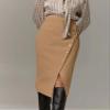 LIXINGHEITANG Autumn Winter Women Skirts Solid Waist Office Ladies Asymmetrical Skirt for s2 Black X-Small view 2