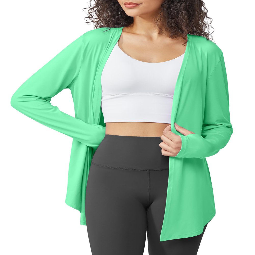 G4Free Long Sleeve Summer Cardigan for Women Lightweight Sun Protection Shirts Fast Dry Travel Outfits Cruise Wear (Mint,M)