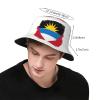 Antigua and Barbuda Flag Bucket Hat Women Men Flag Hat Summer Travel Beach Sun Hats for Women Men view 3