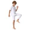 OEBLD Single Leg 3/4 Compression Tights, Unisex Sports Compression Pants, One Leg Basketball Leg Sleeves, X-Small, White-right-short view 3