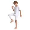 OEBLD Single Leg 3/4 Compression Tights, Unisex Sports Compression Pants, One Leg Basketball Leg Sleeves, X-Small, White-left-short view 3