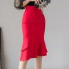 LIXINGHEITANG Elastic Oversized Long Black Skirt Women Waist Bridal Skirts Korean Elegant Corset Office s1 Black L view 2