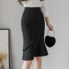 LIXINGHEITANG Elastic Oversized Long Black Skirt Women Waist Bridal Skirts Korean Elegant Corset Office s1 Black L view 3