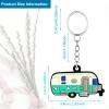 TrustBlai Camper Keychain Set, 2 Pack Happy RV Camping Trailers Keyring Couples Camping Gifts for Men Women Travel (Brown+Green) view 2