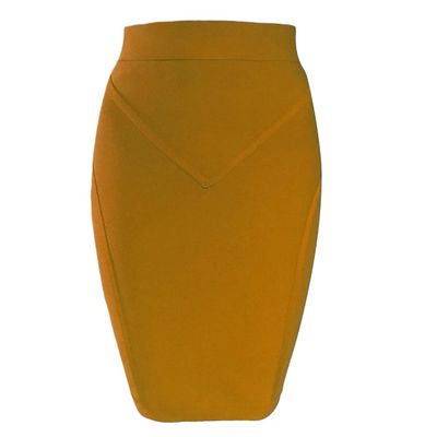 LIXINGHEITANG Skirts Summer Women Skirt Office Ladies Clothes s6 Yellow S