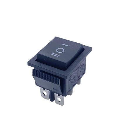GUMMMY 10pcs Rocker Switch 25 * 31 Six Pins Three Positions KCD2-203 16A Ship Type Boat Shaped Black 6 Pins ON-Off-ON