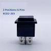 GUMMMY 10pcs Rocker Switch 25 * 31 Six Pins Three Positions KCD2-203 16A Ship Type Boat Shaped Black 6 Pins ON-Off-ON view 4