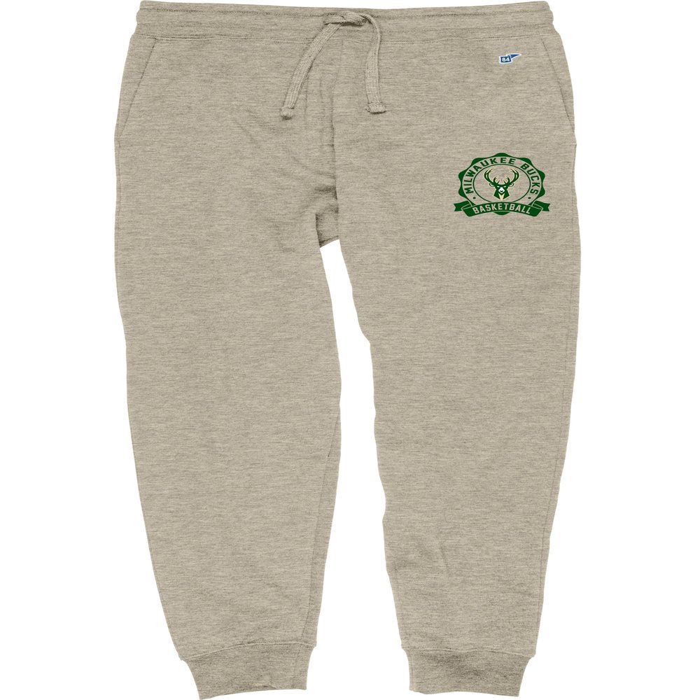 Milwaukee Bucks NBA Officially Licensed Sweatpants Jogger Oatmeal, X-Large