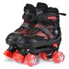 G MGY OLED Roller Skates for Boys, 4 Size Adjustable Roller Skates with All Wheels Light up, Fun Illuminating Rollers Skates Suitable for Growing ChildrenBlack Red (Big Kids 1-4) view 1